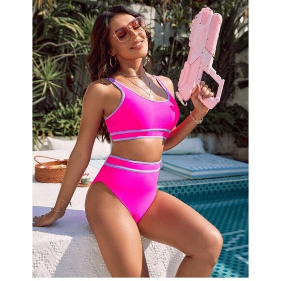 BMJL Womens High Waisted Bikini Set Two Piece Sexy Size M Beach Pool Vacation - Picture 4 of 10